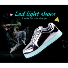 Unisex женщин мужчин USB зарядка свет мигающий кроссовки светодиодные туфли